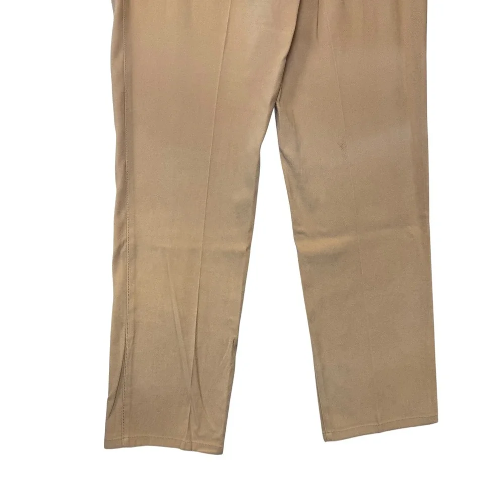 ST JOHN SPORT Women Camel Tan Straight Leg Pants Classic‎ Chic Professional Sz 4